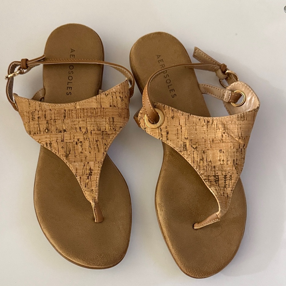 AEROSOLES Tan Cork Sandals for Women
